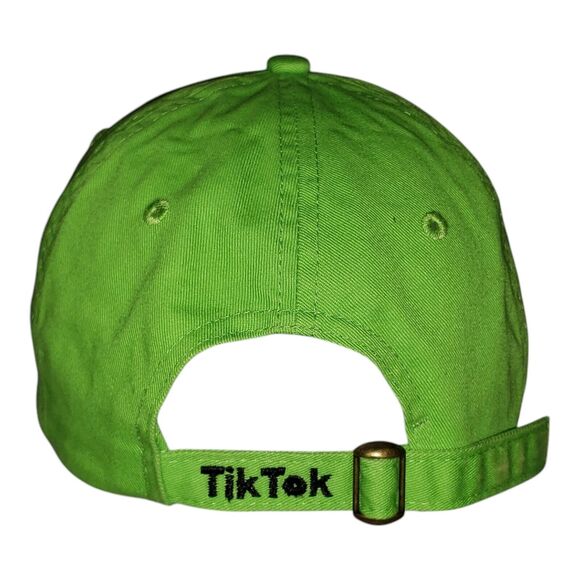 TIK TOK Social Networking Ball Cap Green Adjustable Strap Hat Size Adult/Teens - Picture 4 of 6